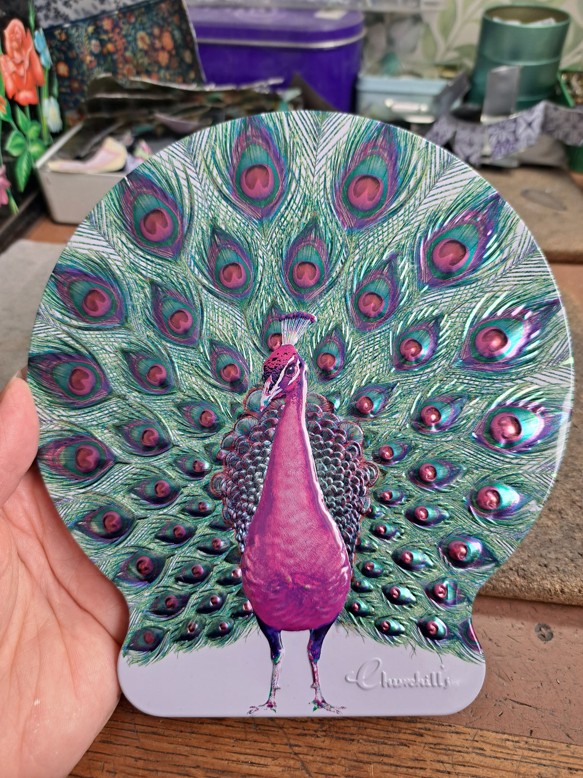 Peacock Tin Earrings