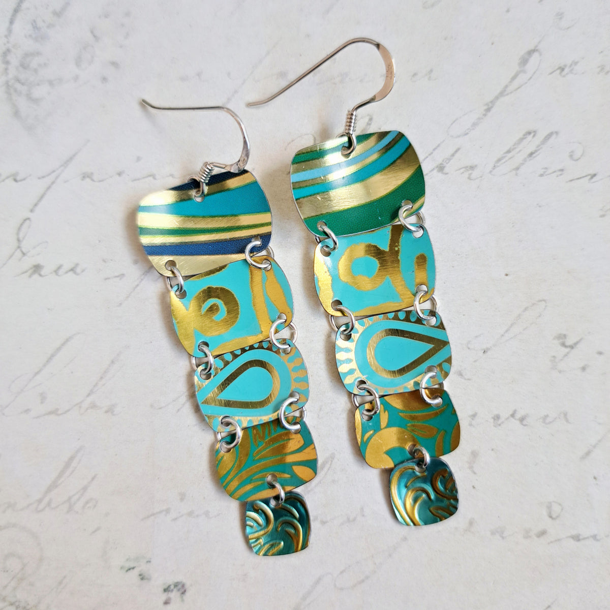 Turquoise 5-Tin Graduated Earrings