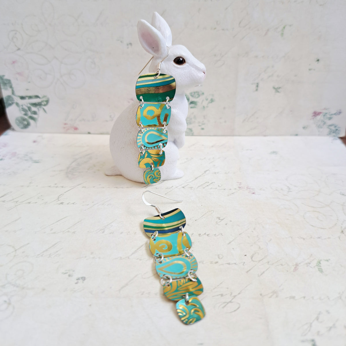 Turquoise 5-Tin Graduated Earrings
