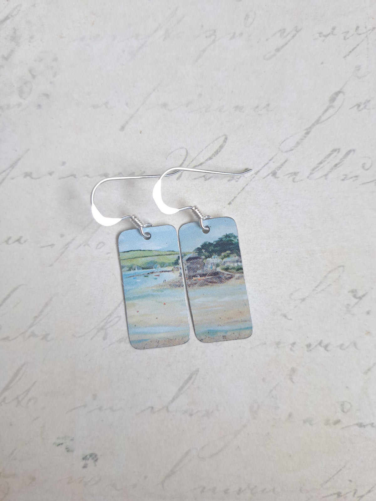 Rock Beach Foreshore Earrings - Recycled Tin - Coastal Gift - Mother's Day Gift - Valentine's Day Gift - Cornish Souvenir - Sailing Club