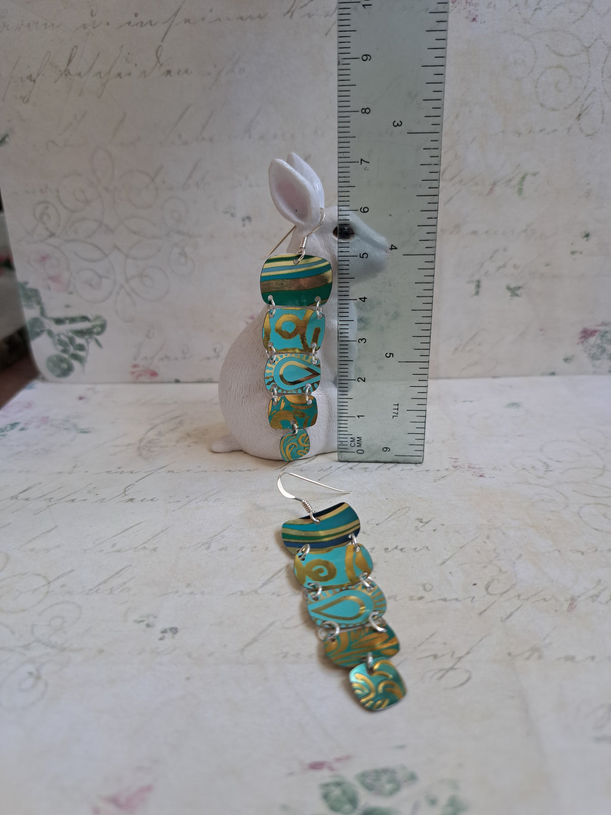 Turquoise 5-Tin Graduated Earrings