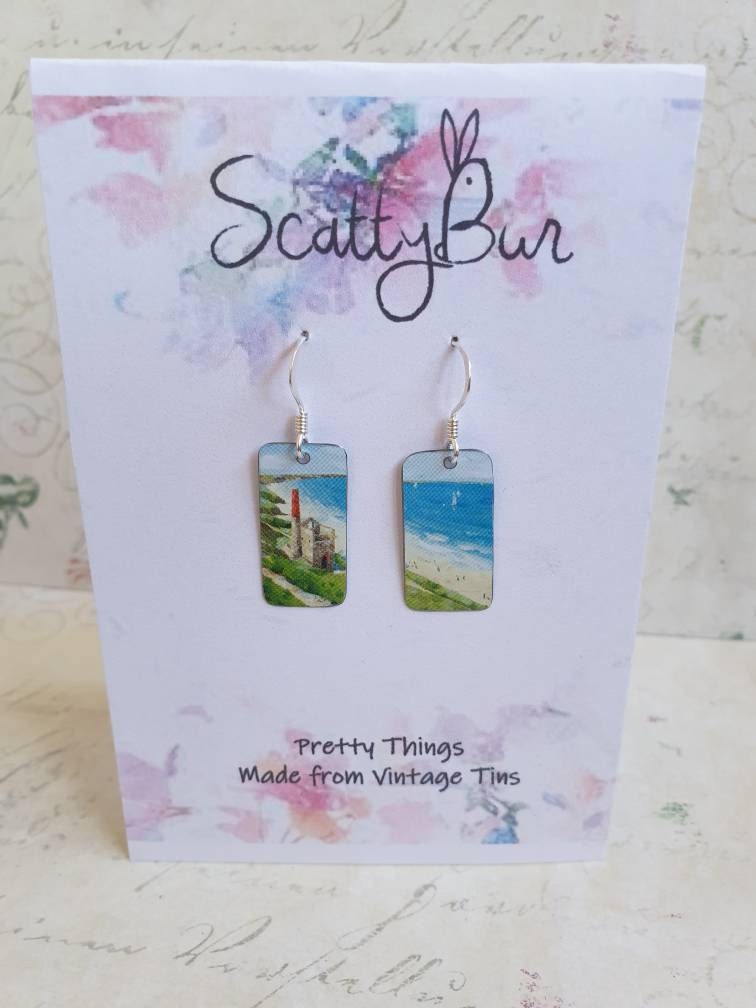 Wheal Coates Tin Mine Earrings: Upcycled Cornish Coast Jewelry