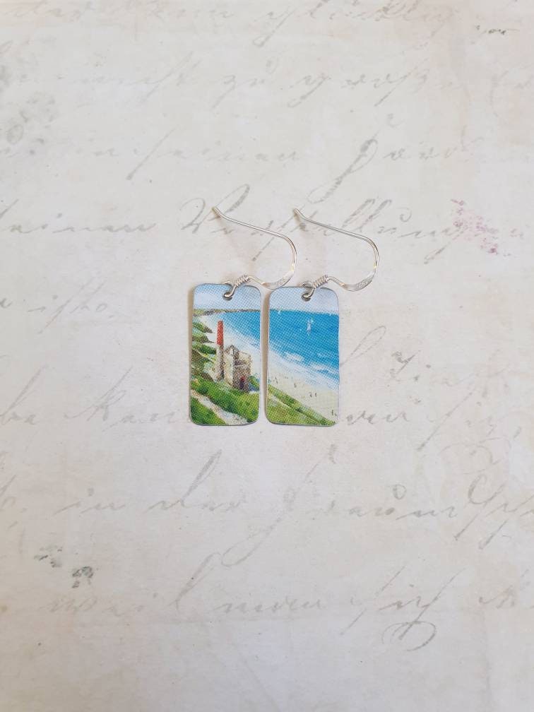 Wheal Coates Tin Mine Earrings: Upcycled Cornish Coast Jewelry