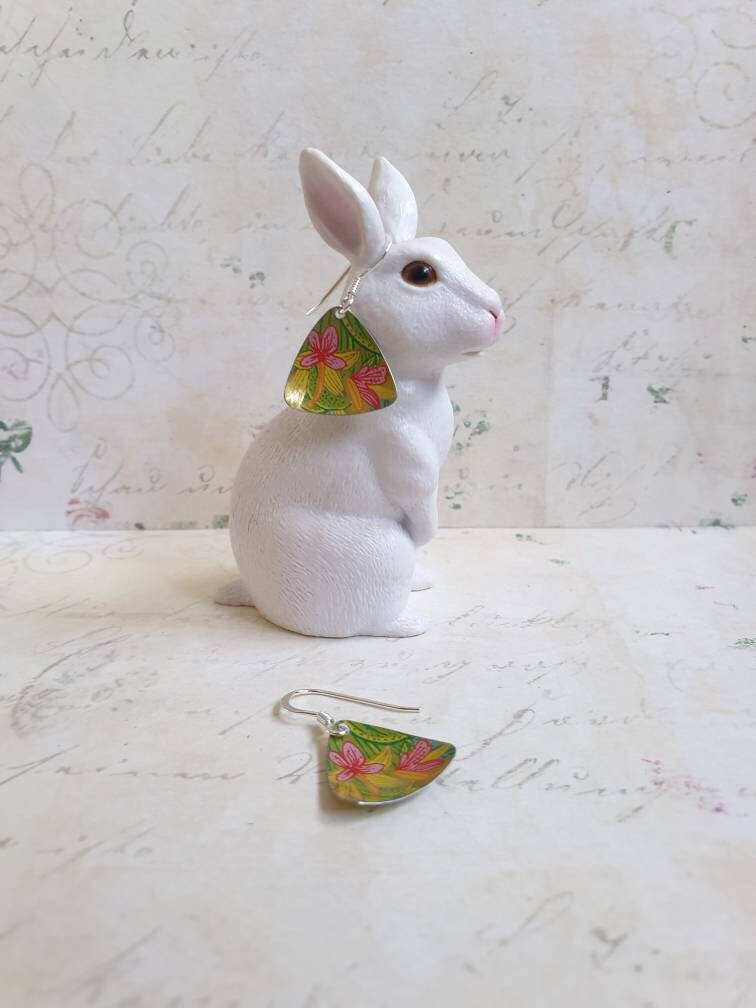 Tropical Flower Tin Earrings