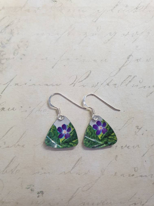 1960s Vintage Tin Violet Earrings