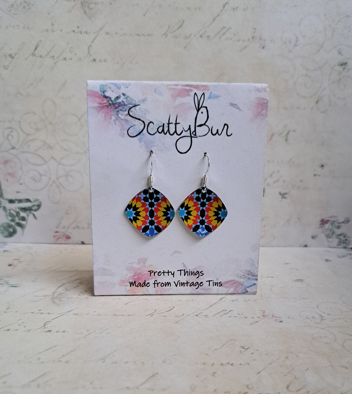 Moroccan Tile Tin Earrings