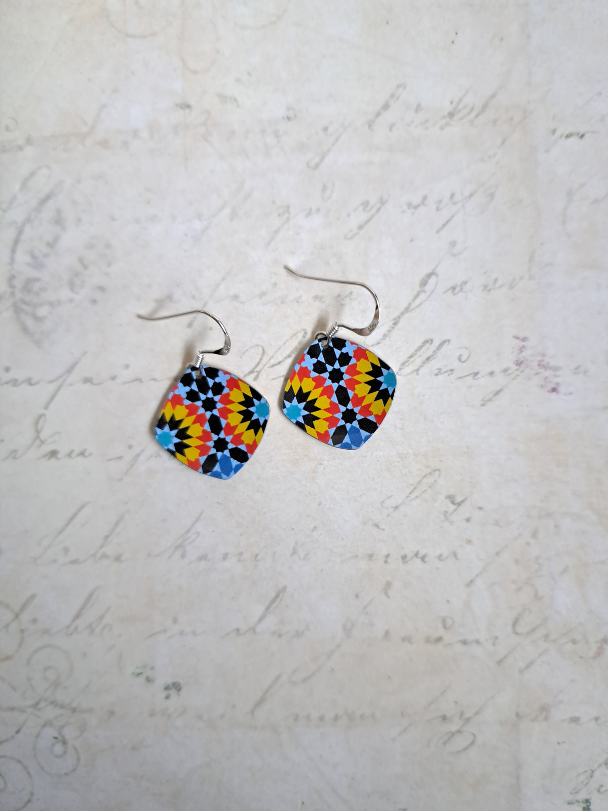Moroccan Tile Tin Earrings